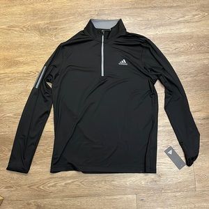 Men’s Adidas Long Sleeve Quarter Zip Black, Gray Sz M